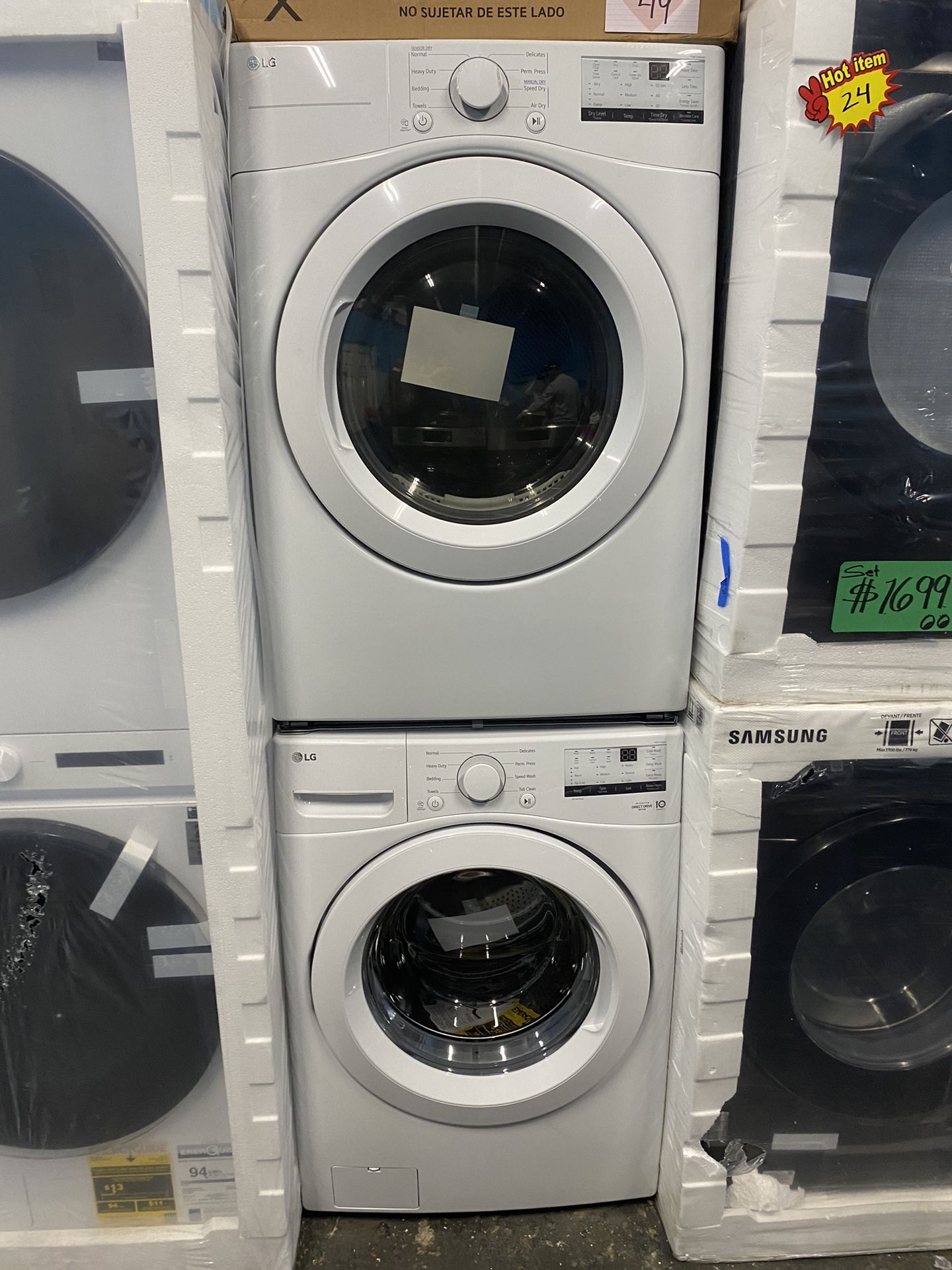 Brand New White LG Washer And Gas Dryer Set
