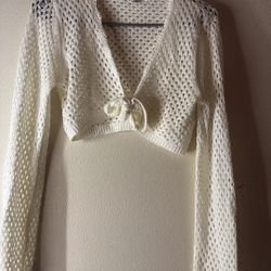 Mesh Cardigan Ties In The Front 