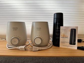 Two Phillips Advent Bottle Warmers and electric kettle