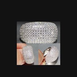 *NEW ARRIVAL* Dazzling Created White Sapphire Pave Dome Ring SZ 6/8/9/10 *See My Other 800 Items*