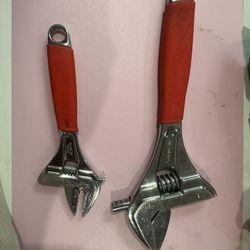 Snap On Wide Mouth Adjustable Wrenches 12 And 8