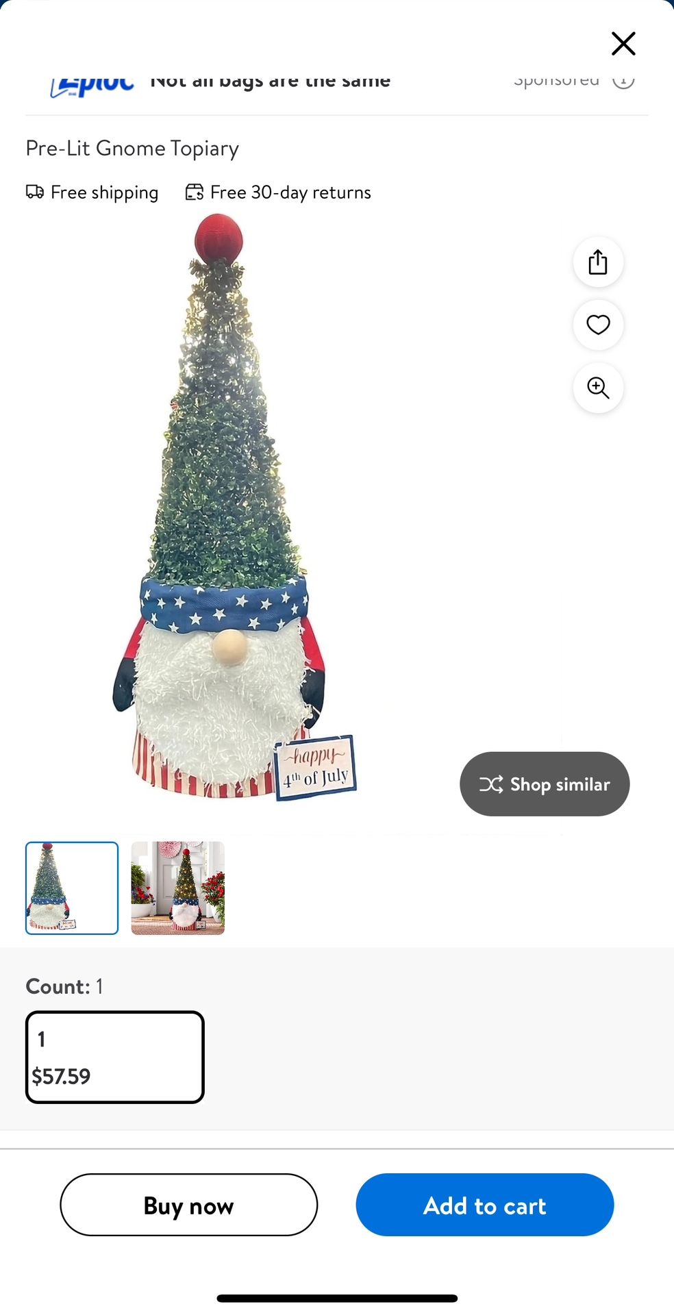 Pre-Lit Gnome Topiary