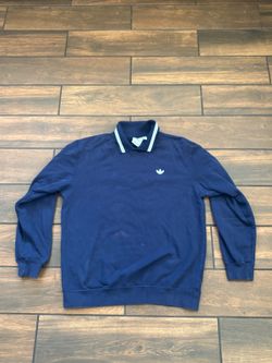 navy blue Adidas Originals Samstag Polo Sweatshirt