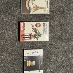 Set of 3D Wooden Puzzles