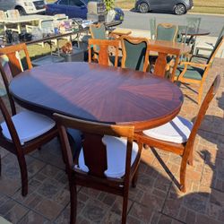 Dining Table & 6 Chairs Solid Wood
