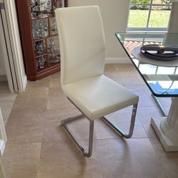 Axel  White Faux Dining Chairs. 