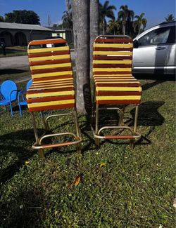 Pair Of Vintage Patio Bar Stools
