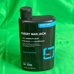Every Man Jack Shampoo+Conditioner 2-In-1 Dandruff Relief 13.5oz Natural Menthol