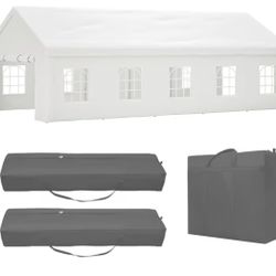 16X32FT Party Tent Heavy Duty, Large Wedding Event Shelters with 3 Storage Bag Removable Sidewall, Outdoor Canopy