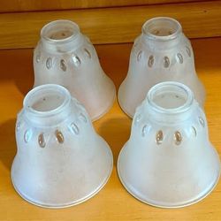 Set of 4 Frosted Glass Lamp Shades – Brand New – $15.