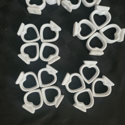 Set Of 24 Vintage Heart Shaped Ceramic Napkin Rings
