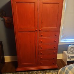 Beautiful Wood Red Wardrobe
