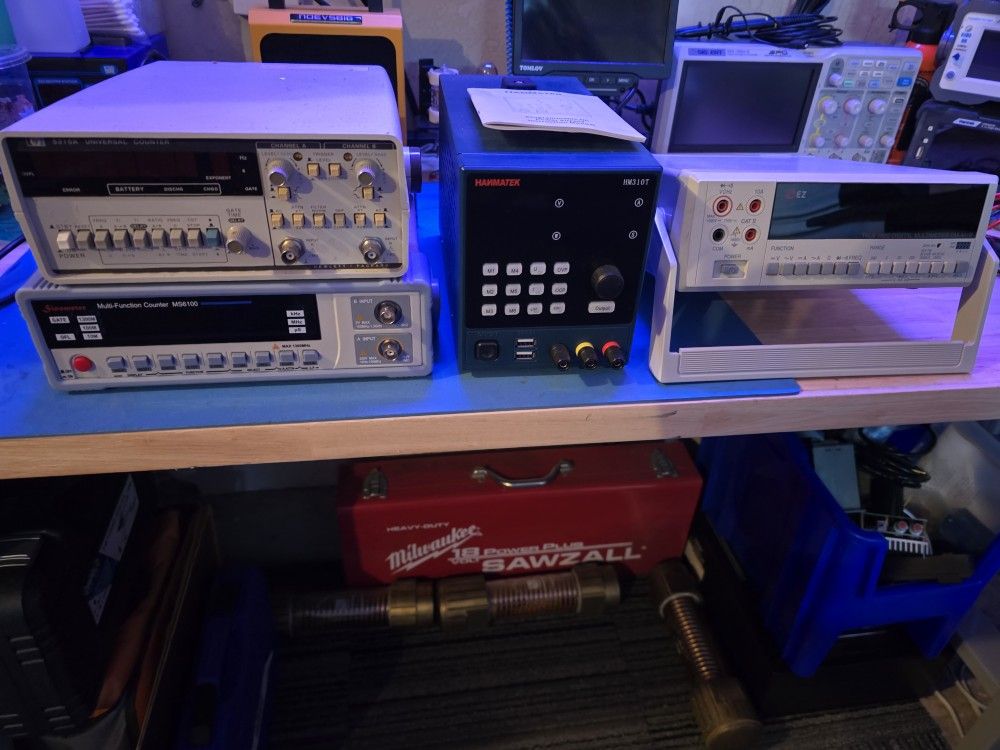 4 Test Bench Universal Counter, Multimeter, Power Supply,...