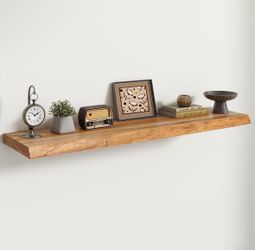 Rustic solid wood floating shelf