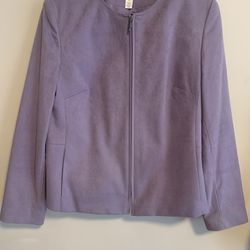 Clean Talbots Purple Women’s Blazer Suede Zip up Size 12