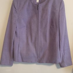 Clean Talbots Purple Women’s Blazer Suede Zip up Size 12