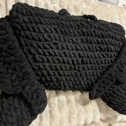 Crochet Back Bat Inspired Pillow With Wings