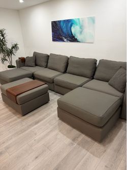 LOVESAC SECTIONAL LUXURY COUCH MODULAR GRAY