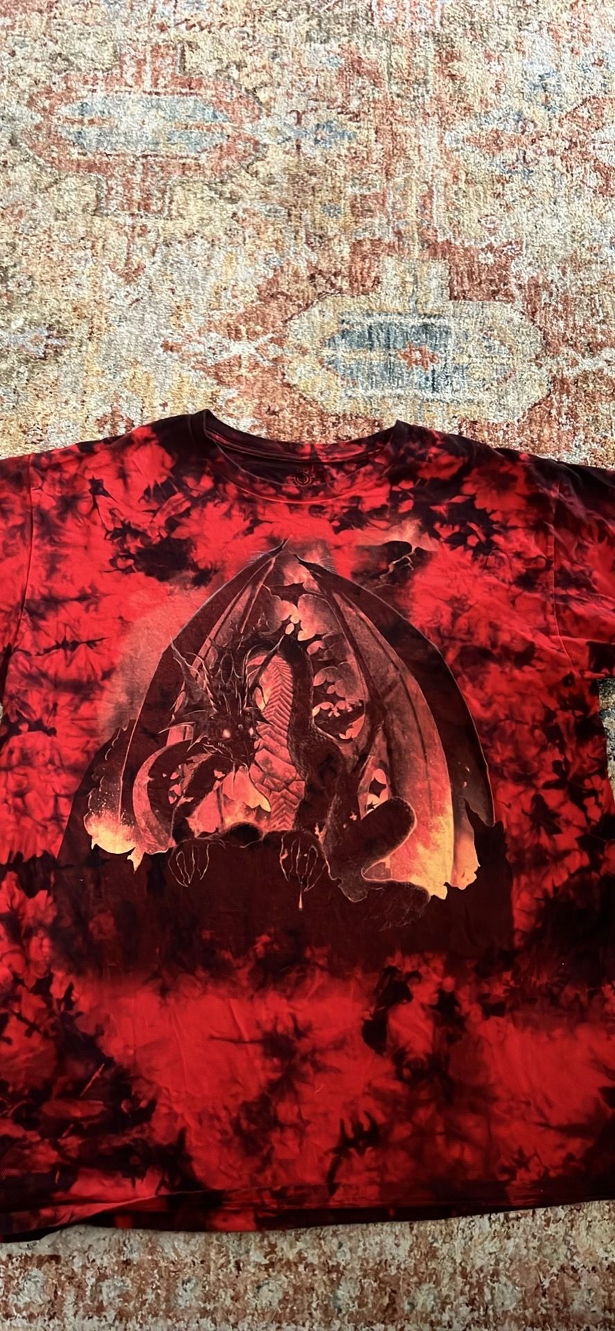 The mountain xl red tie dye dragon tshirt