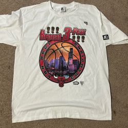 Vintage 1998 Starter T-shirt Bulls Three Peat 