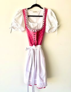 Traditional Dirndl Dress with Blouse & Apron XS/S