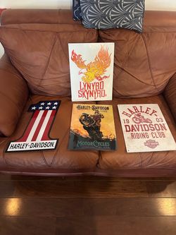 Harley-Davidson & Lynyrd Skynyrd Metal Signs Set of 4