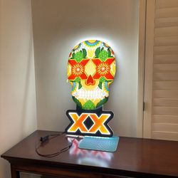 Dos Equis Skull LED Bar Sign