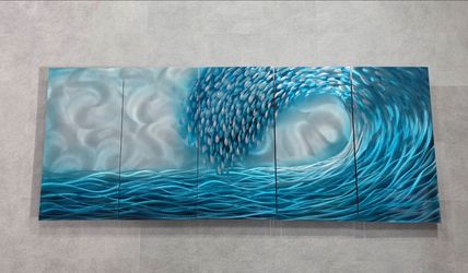 Metal Art Work - Magical Waves 7 Pieces