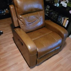 Recliner Brown Leather Like