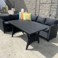 Patio Furniture Outdoor Sectional With Table 