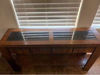 Wood console table