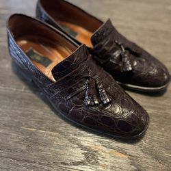 ZELLI Italia Genuine Crocodile Alligator Loafers Boots Shoes Size 8.5