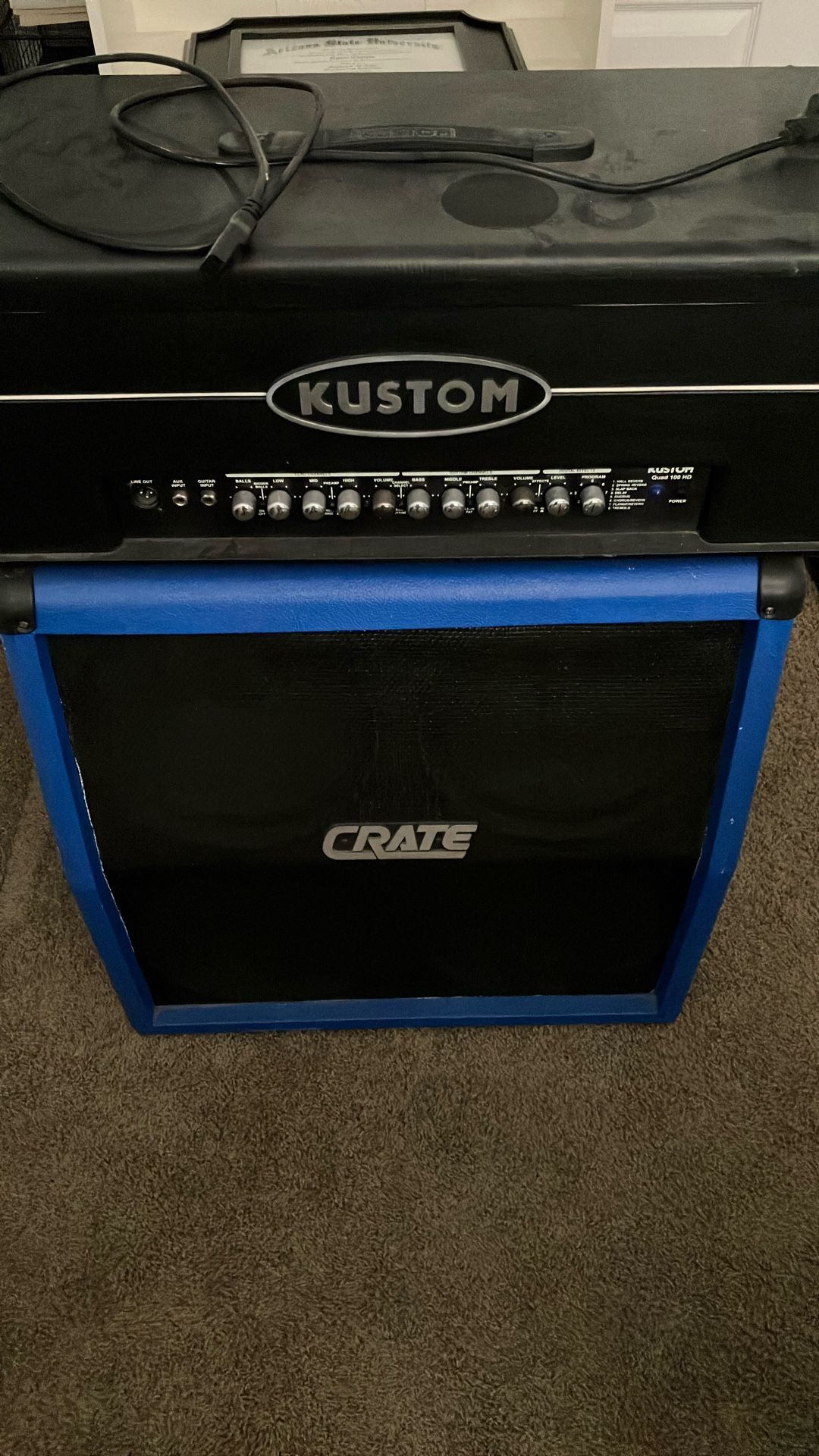 Kustom 100W guitar Head and Crate 4x12 Cab
