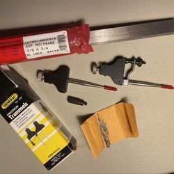 Precision Trammels & 36” Starrett Oil-Hardening Ground Flat Stock