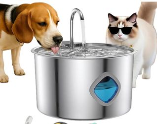 Dog Water Fountain, 3.2l/108oz Water Fountain for Small Dog with Visual Water