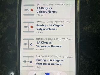PAIR OF PREMIUM LOS ANGELES KINGS TICKETS PLUS PARKING