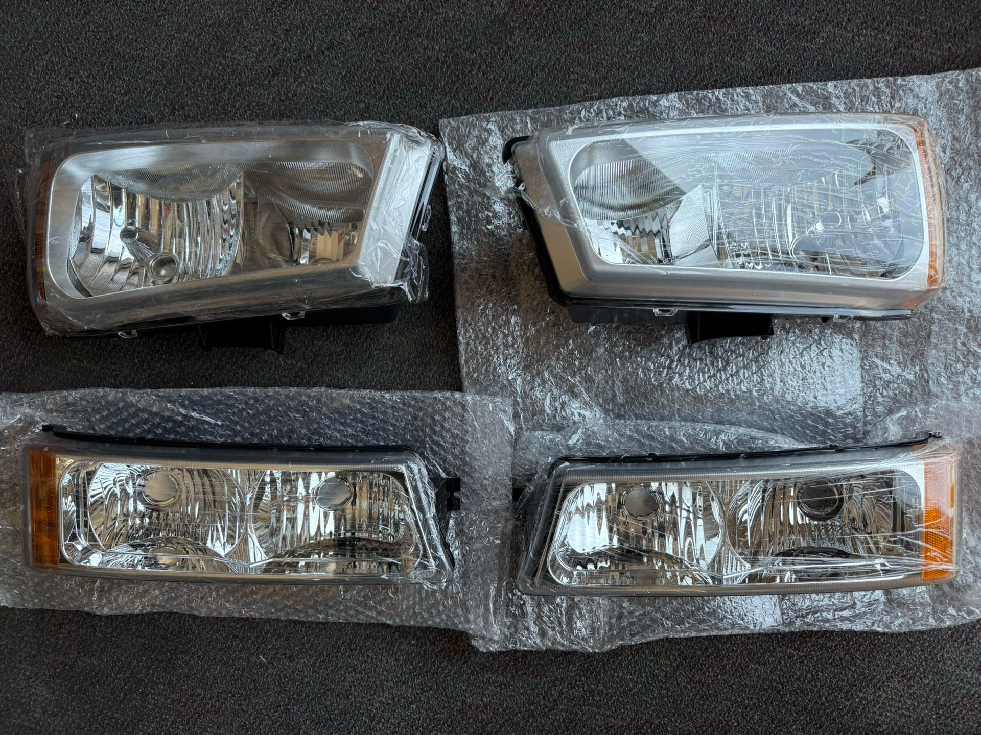 SILVERADO 2003-06 CROM-AMBER OEM HEADLIGHT SET