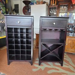 Winsome Ancona Modular Wine Cabinet Set. Qty 2 - 20-Bottle Cabinet & Glass Rack X-Shelf Wine Cabinet