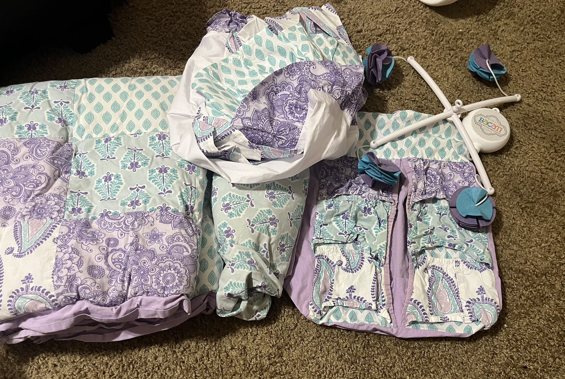 Purple And Teal Infant/Toddler Bedding Set