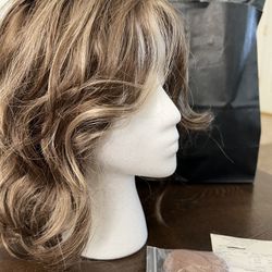 Brand New Light Ash Brown with Highlights Wig