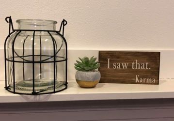 Karma "I saw that " wood wall sign farmhouse style rustic decor