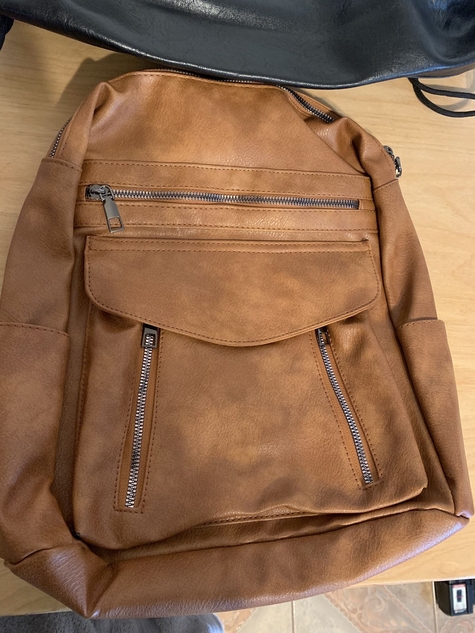 Faux Leather Backpack
