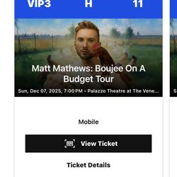 Matt Mathews Meet N Greet Vegas show This Sunday 