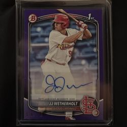 Bowman Baseball Cards Card 2025 Top Star JJ Wetherholt Auto numbered /250 Purple 