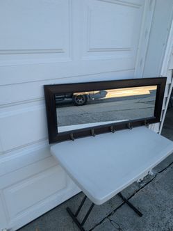 Bar Mirror with Hooks