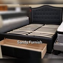 Black Storage bed Queen size 