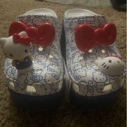 Hello Kitty Croc Heels Rare size 7 W