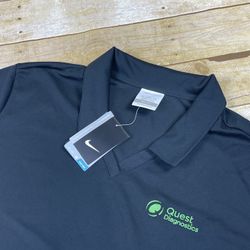 Nike Women's Black Short Sleeve Golf Polo Shirt Size XXL - Quest Diagnostic NWT