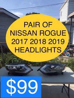 NISSAN ROGUE 2017 2018 2019 PAIR OF HEADLIGHT HEADLIGHTS