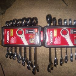 Metric And Standard 7 Piece Ratcheting Wrench Sets Both For 59